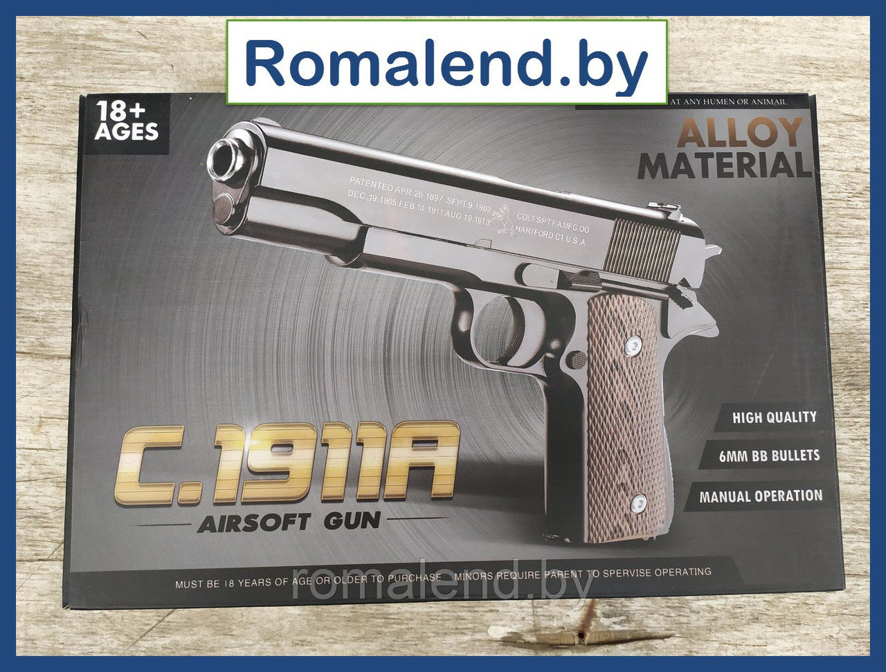 Пневматический металлический пистолет Colt 1911A - фото 1 - id-p107006786