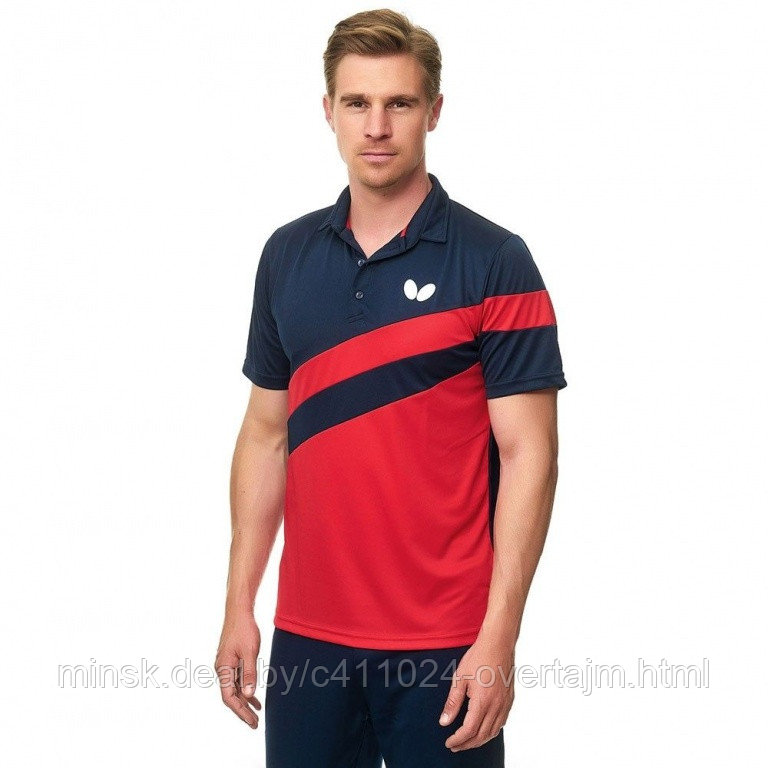 Рубашка для настольного тенниса Butterfly Kisa, красная, XL - фото 1 - id-p107316984