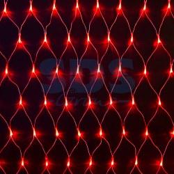 Гирлянда "Сеть" 2х1,5м, свечение с динамикой, прозрачный ПВХ, 288 LED, 230 В, цвет: Красный