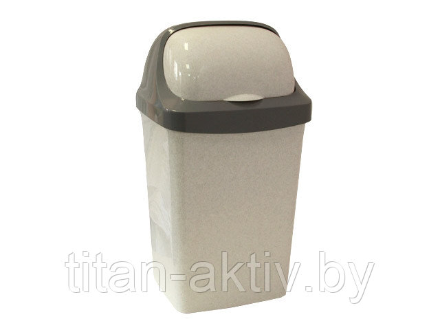 Контейнер для мусора РОЛЛ ТОП 25л (мраморный) IDEA - фото 1 - id-p107351816