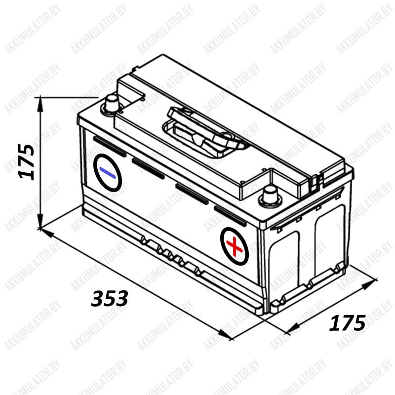 Аккумулятор AKOM Classic LB 6CT-90 / Низкий / 90Ah / 870А - фото 2 - id-p103789903