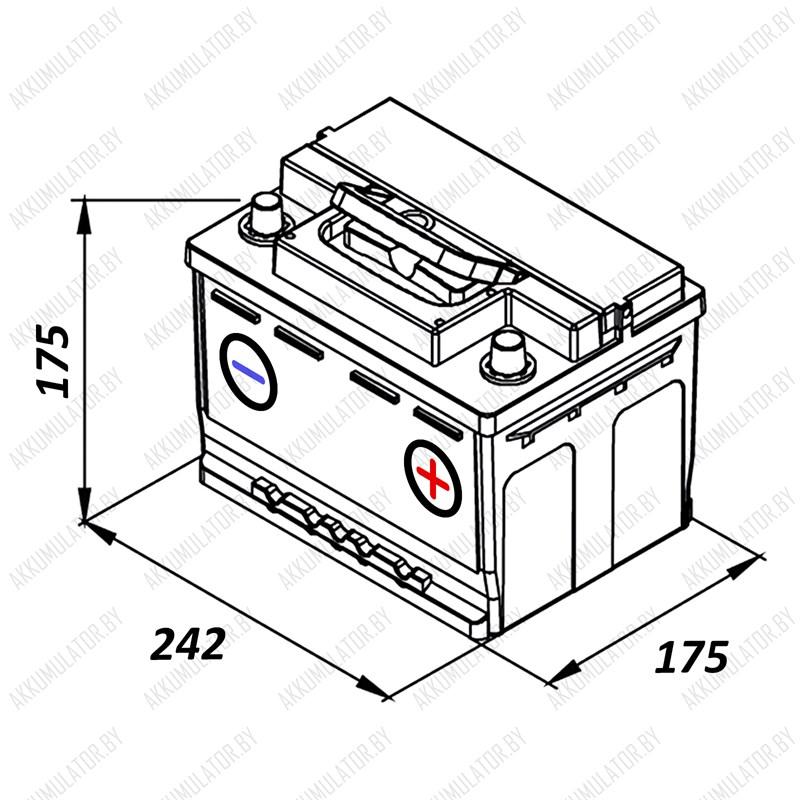 Аккумулятор Kainar / 60Ah / 550А низкий - фото 2 - id-p75048884