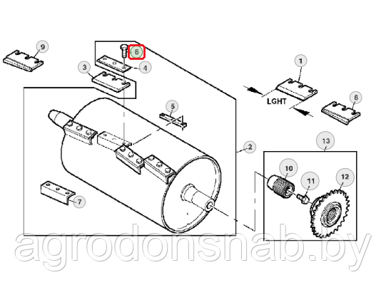 Болт крепления ножа Z69650 (Z61067) (Чехия)