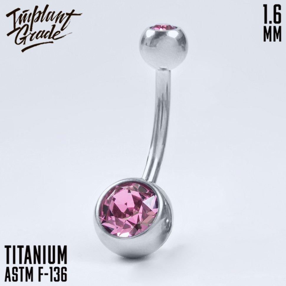 Банан 2 Gem Rose Implant grade титан 1.6мм (1,6*12мм) - фото 2 - id-p107374253