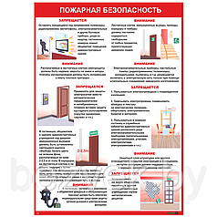 Плакат по охране труда Пожарная безопасность (формат А4)