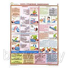 Плакат информационный Ожоги, отравления, отморожения