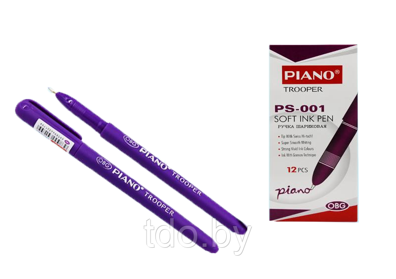 Шариковая ручка: "Piano TROOPER", фиолетовый пластиковый корпус, цвет чернил-фиолетовый