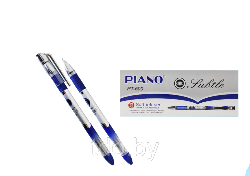 Ручка шариковая: на масляной основе: "Piano", пластиковый корпус с рисунком, резиновый держатель