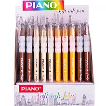 Ручка шариковая: на масляной основе, "Piano", цветной пл корпус , резиновый держатель, цвет чернил-синий