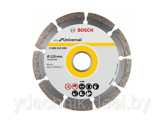 Алмазный круг 125х22 мм универс. сегмент. ECO UNIVERSAL BOSCH (сухая резка) - фото 1 - id-p91897000