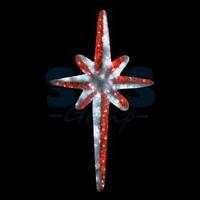 Фигура "Звезда 8-ми конечная",  LED подсветка  высота 120см, красно-белая  NEON-NIGHT