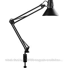 Светильник настольный под лампу E27 : под лампу E27, max 60W, 230V на струбцине, черный, DE1430