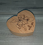 Шкатулка для колец "Сердце" с гравировкой "Ангелочек", фото 2