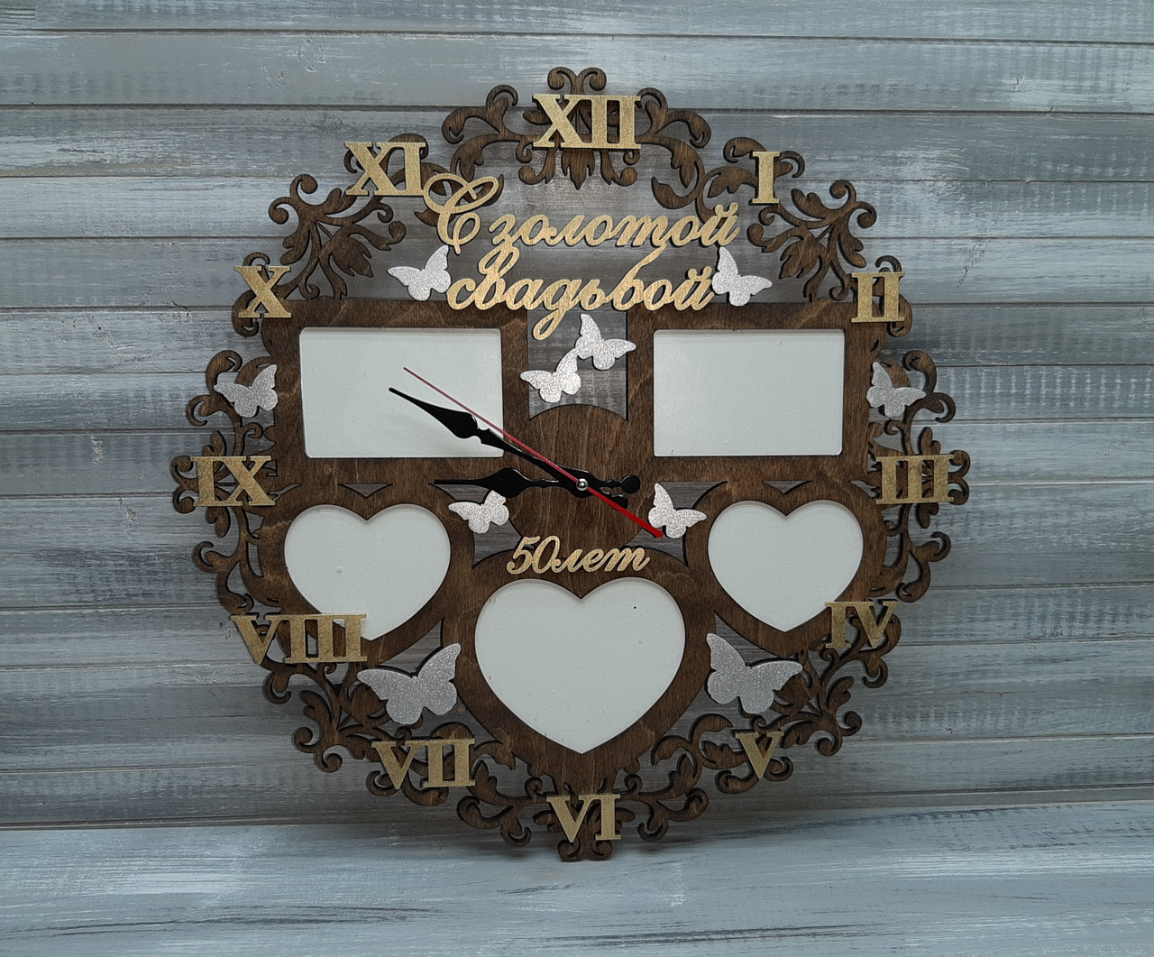 Часы настенные в подарок на годовщину свадьбы - фото 2 - id-p107458678