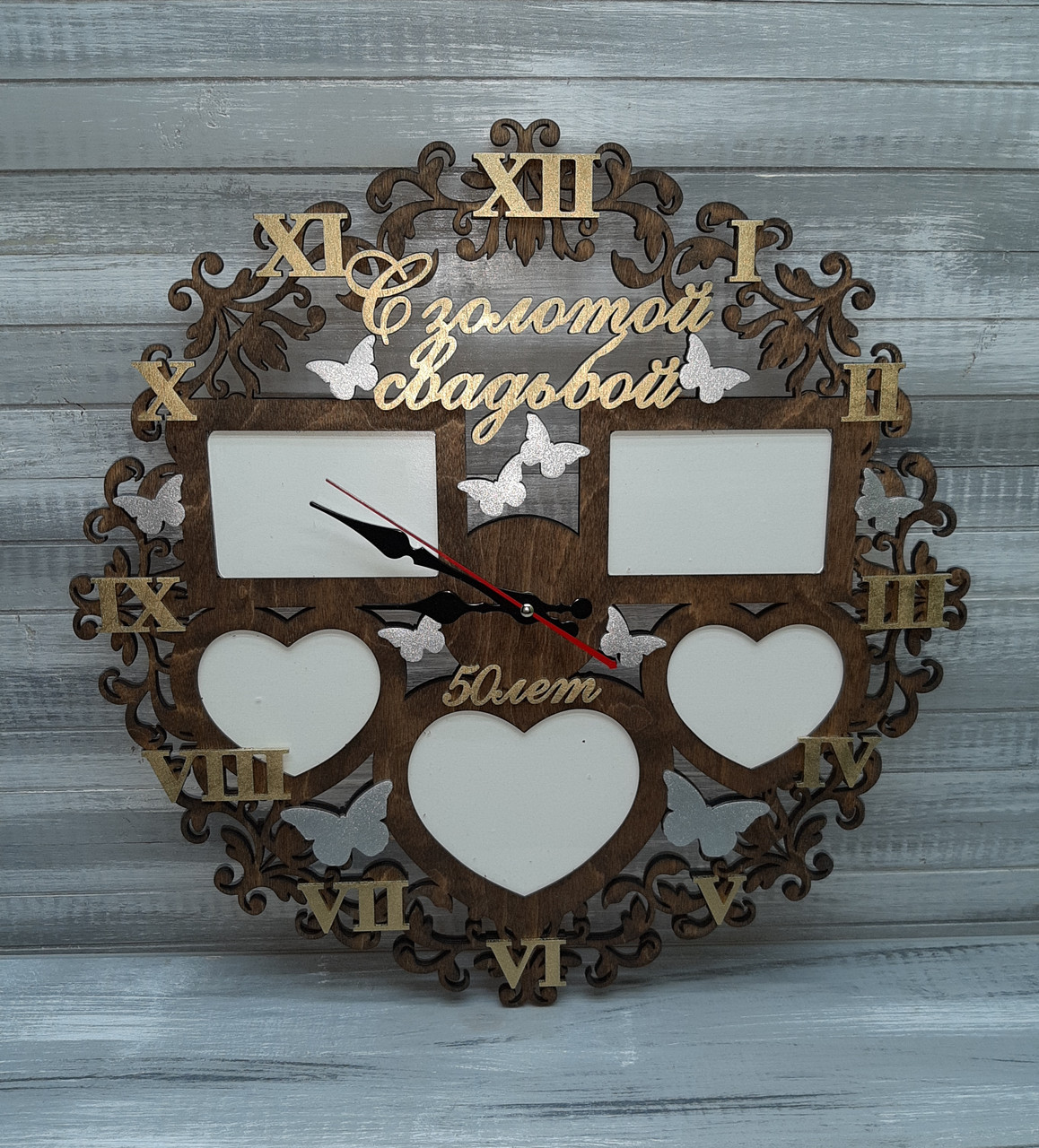 Часы настенные в подарок на годовщину свадьбы - фото 3 - id-p107458678