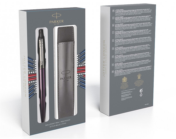 Подарочный набор шариковая ручка Parker Jotter Victoria Violet в чехле