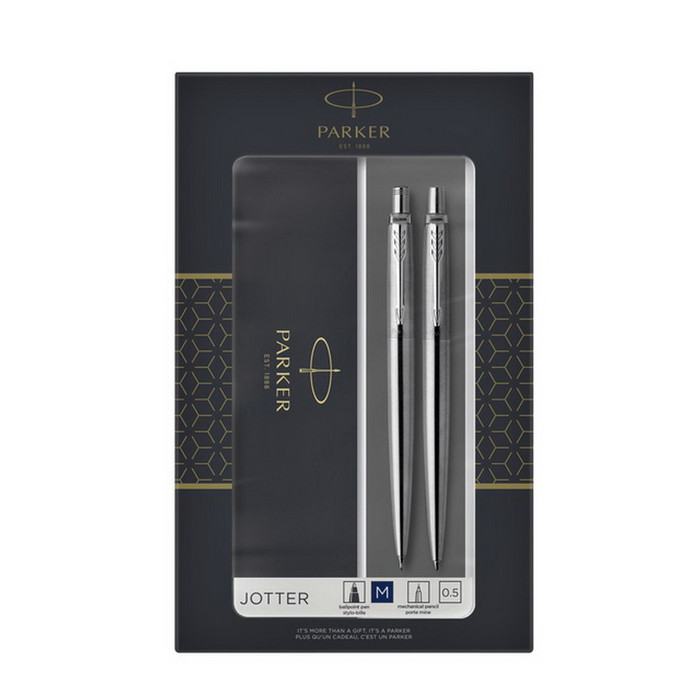 Подарочный набор шариковая ручка и карандаш Parker Jotter Stainless Steel CT