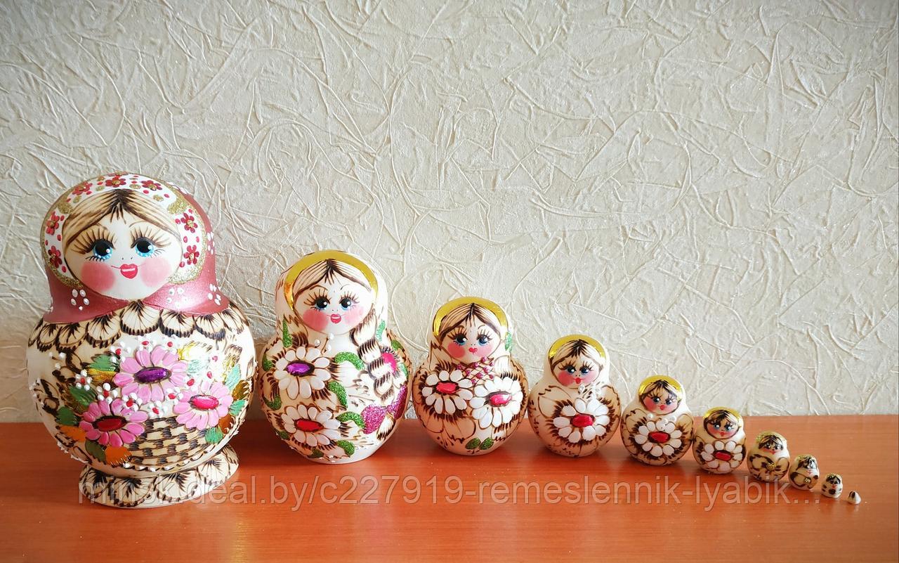 Матрёшка на 10 частей! Ручная работа! Купить матрешку в Минске.