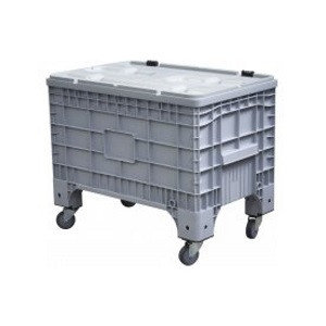 Контейнер 1017х636х793 на колёсах с крышкой на петлях, фото 2