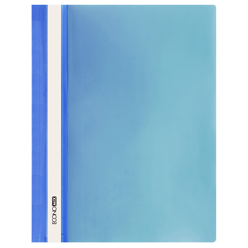 Папка-скоросшиватель ECONOMIX A4 с прозрачной обложкой синяя (цена с НДС)