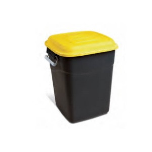 Контейнер для мусора пластик. 50л (жёлт. крышка)