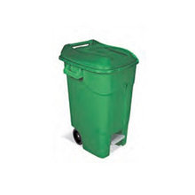 Контейнер для мусора пластик. 120л с педалью, зелёный