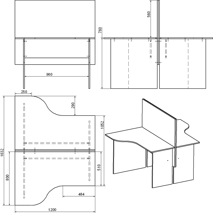 Стол угловой СУГ-2с - фото 1 - id-p107551542