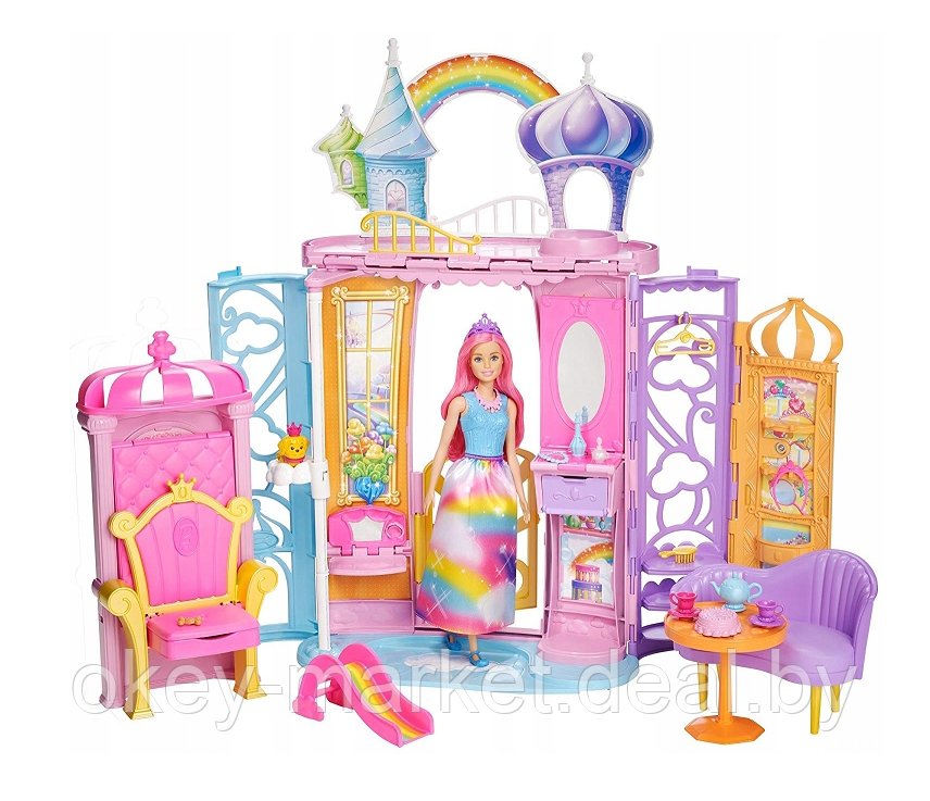 Игровой набор Barbie с куклой Переносной радужный дворец FRB15 - фото 1 - id-p95930742