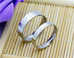 Парные кольца для влюбленных "Неразлучная 119" с гравировкой "Быть единым целым, всегда доверять и любить"