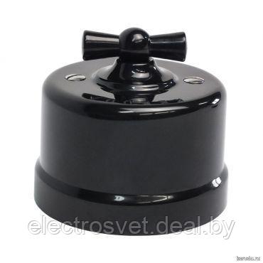 Переключатель поворотный АБС пластик (1-кл) KERUDA basic, цвет Черный. - фото 1 - id-p107577390