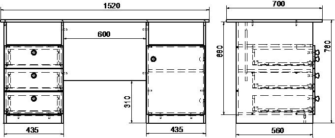 Стол письменный двухтумбовый СТ-31н - фото 3 - id-p107578667