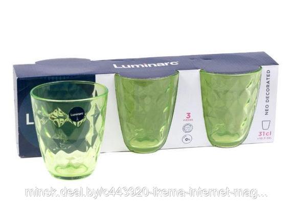 НАБОР СТАКАНОВ стеклянных “Neo diamond colorlicious green” 3 шт. 310 мл (арт. P7129, код 201105), фото 2