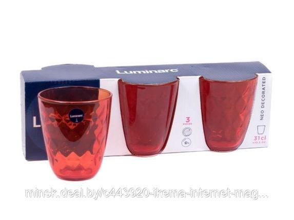 НАБОР СТАКАНОВ стеклянных красных “Neo diamond colorlicious red” 3 шт. (арт. P7128, код 201099), фото 2