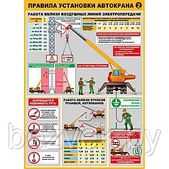 Плакат по охране труда Правила установки автокранов часть 2