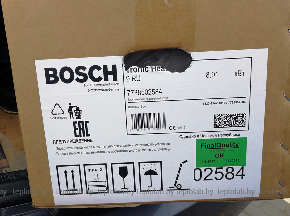 Котел электрический Bosch Tronic Heat 3500 9 кВт, 220/380 В - фото 6 - id-p73143304