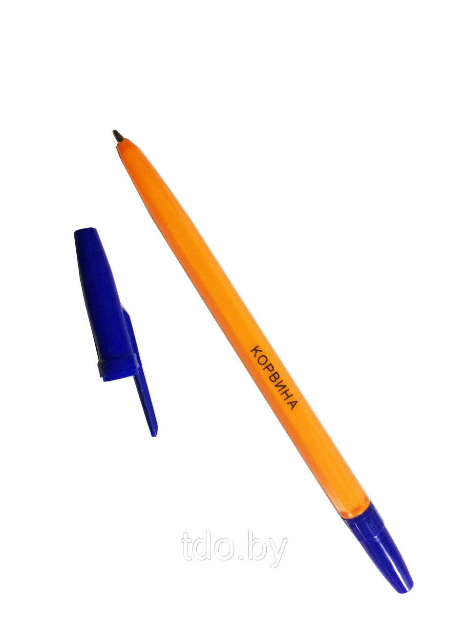 Шариковая ручка: "корвина", жёлтый корпус, с синим колпачком, цвет чернил-синий - фото 3 - id-p107242339
