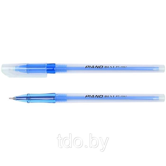 Ручка шариковая: на масляной основе, "Piano", белый полупрозрачный корпус, синий держатель, синяя