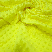 Ткань плюшевая Минки в точку желтый