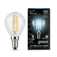 Лампа Gauss LED Filament Globe E14 5W 4100K