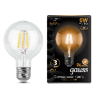 Лампа Gauss LED Filament G95 E27 6W 2700K