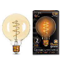 Лампа Gauss LED Filament G95 Flexible E27 6W Golden 2400К