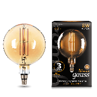 Лампа Gauss LED Vintage Filament G200 8W E27 200*300mm Golden 2400K