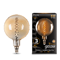 Лампа Gauss LED Vintage Filament Flexible G200 8W E27 200*300mm Golden 2400K