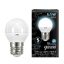 Лампа Gauss LED Globe E27 6.5W 4100K