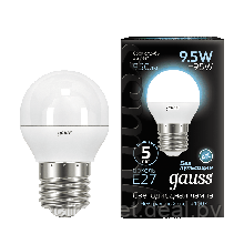 Лампа Gauss LED Globe E27 9.5W 4100K