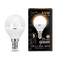 Лампа Gauss LED Globe E14 6.5W 2700K