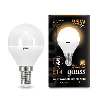 Лампа Gauss LED Globe E14 9.5W 3000K