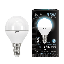 Лампа Gauss LED Globe E14 9.5W 4100K