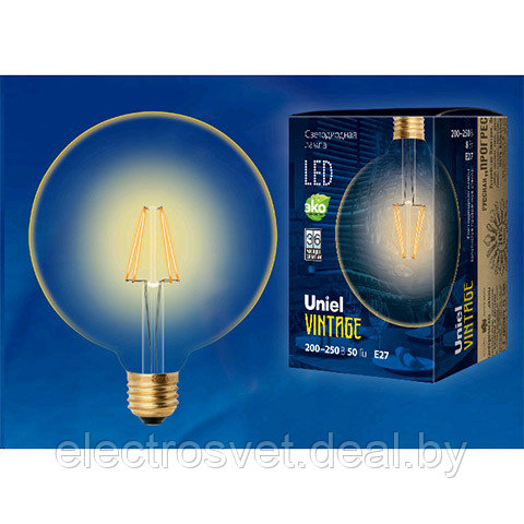 Лампа светодиодная LED-G125-8W/GOLDEN/E27 GLV21GO - фото 1 - id-p107691584