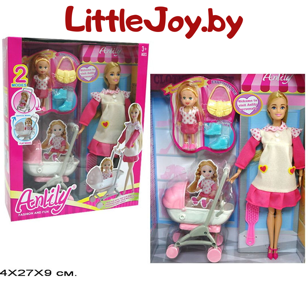 Кукла Anlily с дочкой, коляской и аксессуарами, 29 см арт. 99116